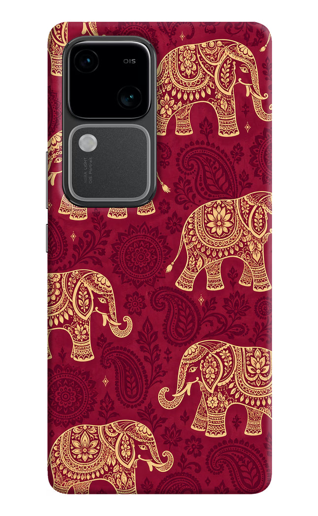 Maroon Elephant Vivo V30 5G Hard Case Back Cover by Casekaro