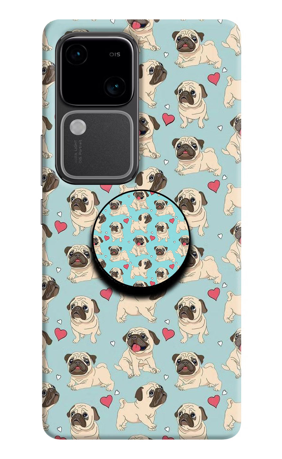 Pug Dog Vivo V30 5G Pop Case, Hard case