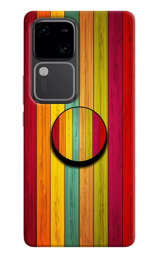 Multicolor Wooden Vivo V30 5G Pop Case