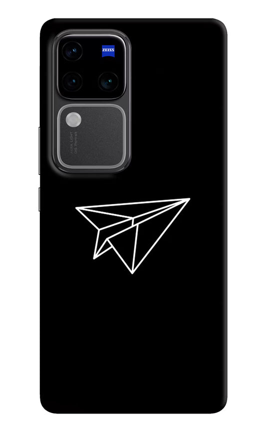 Paper Plane White Vivo V30 Pro 5G Hard Case Back Cover by Casekaro