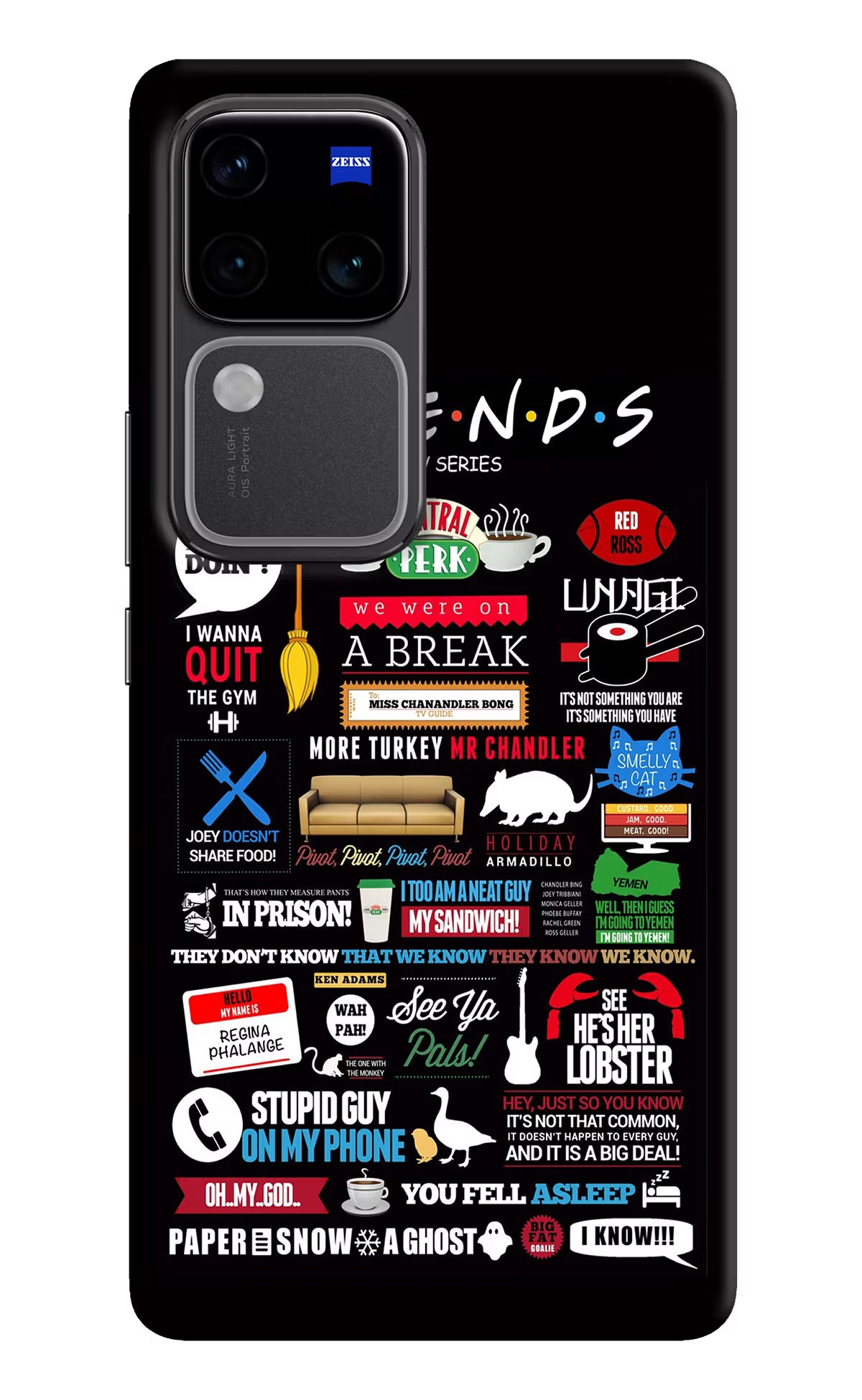 FRIENDS Vivo V30 Pro 5G Hard Case Back Cover by Casekaro