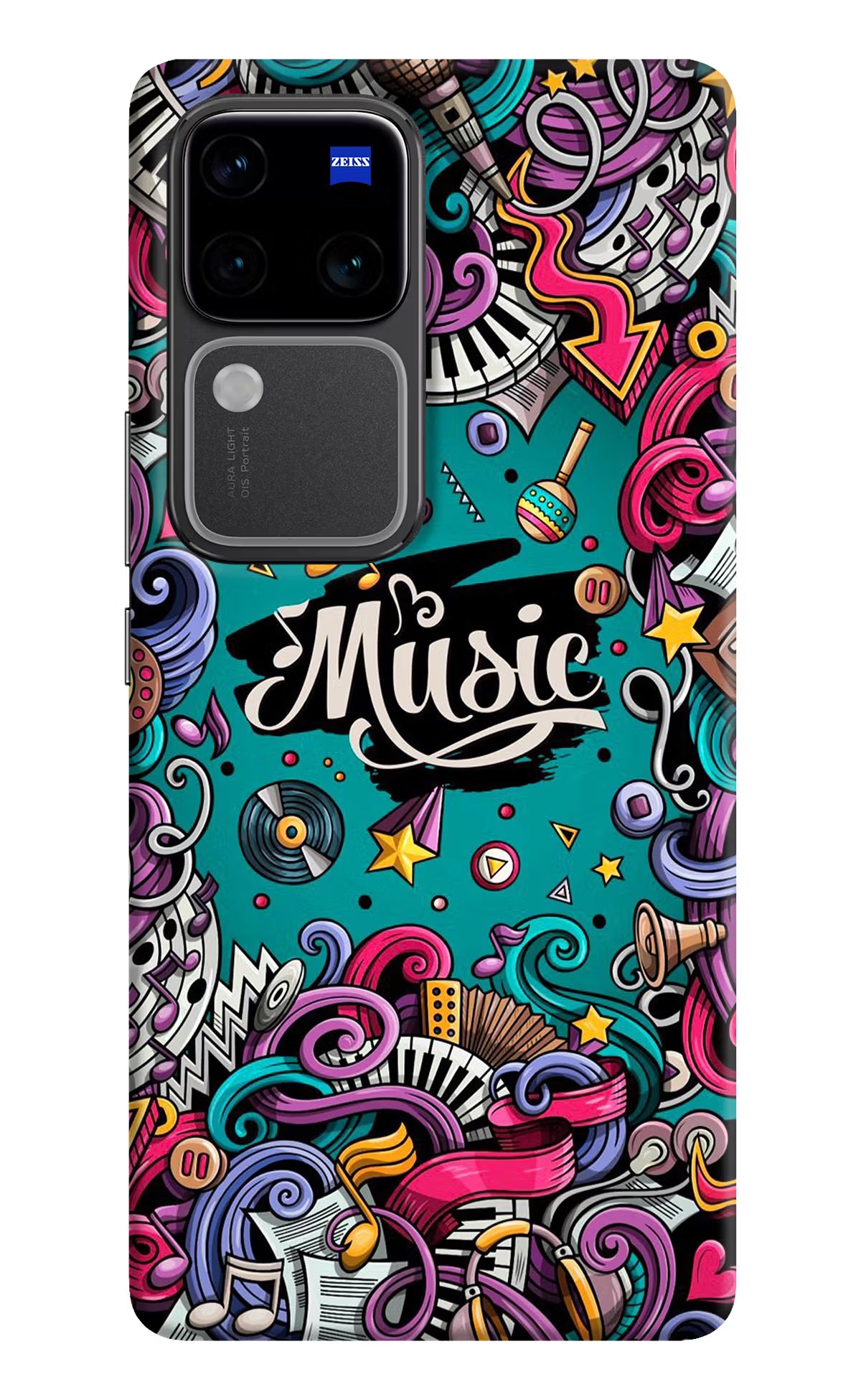 Music Graffiti Vivo V30 Pro 5G Hard Case Back Cover by Casekaro