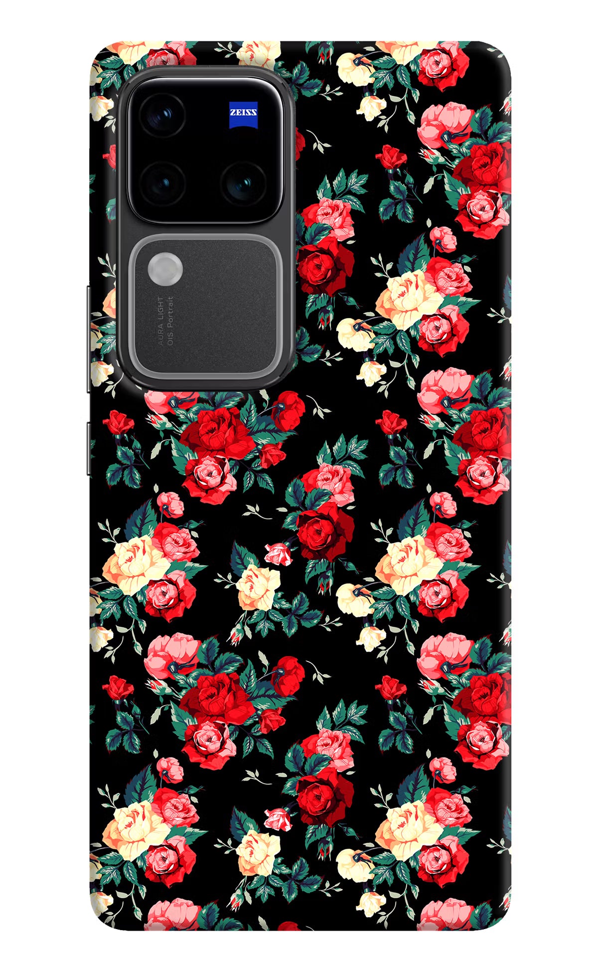 Rose Pattern Vivo V30 Pro 5G Hard Case Back Cover by Casekaro