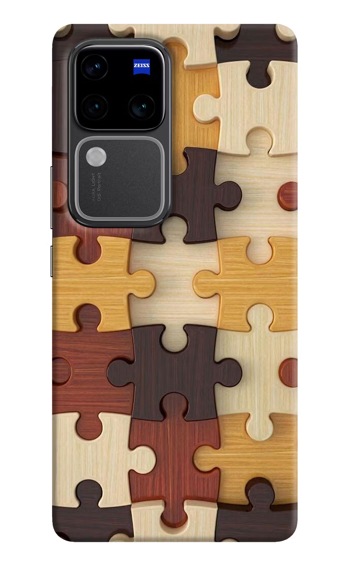 Wooden Puzzle Vivo V30 Pro 5G Hard Case Back Cover by Casekaro