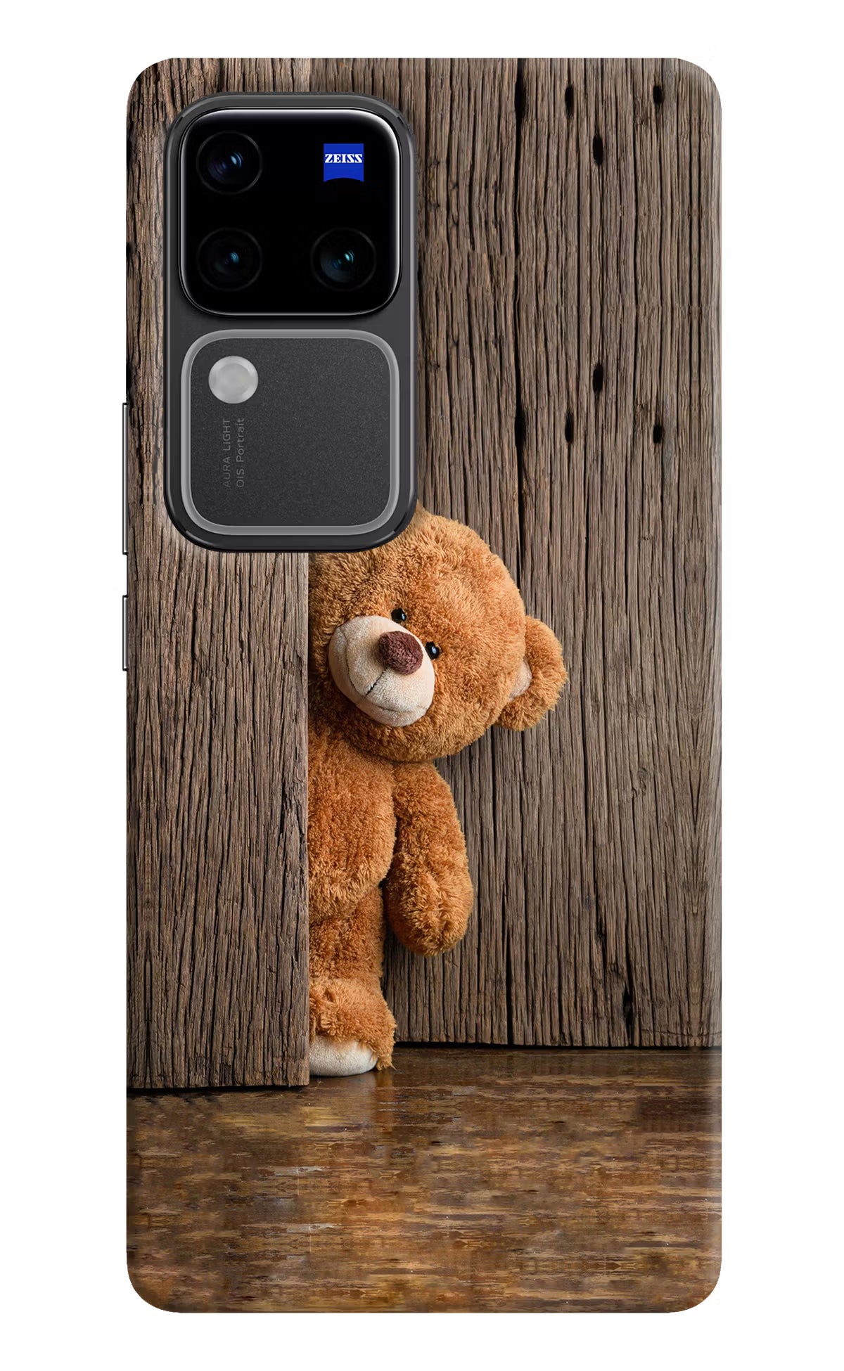 Teddy Wooden Vivo V30 Pro 5G Hard Case Back Cover by Casekaro