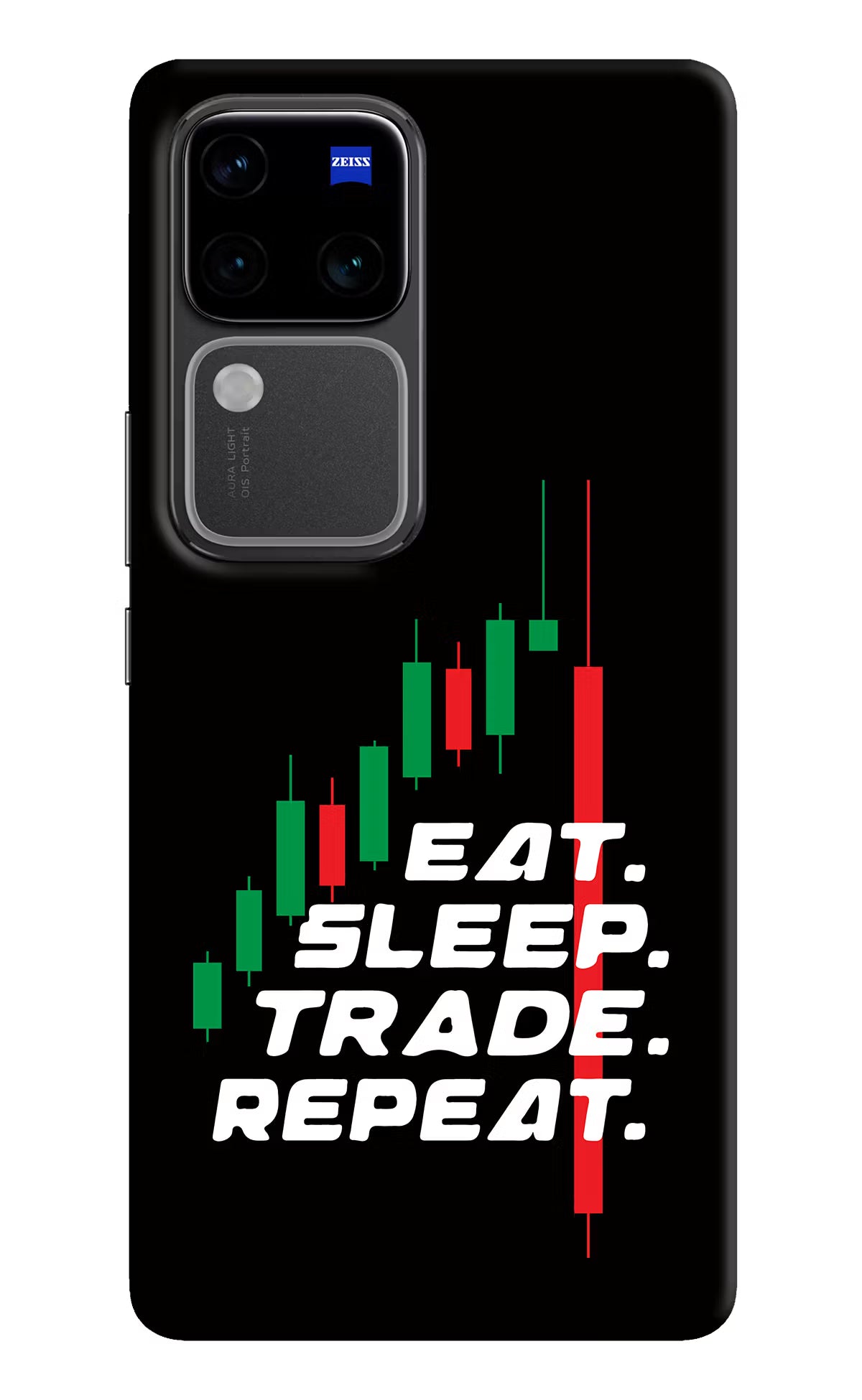 Eat Sleep Trade Repeat Vivo V30 Pro 5G Hard Case Back Cover by Casekaro