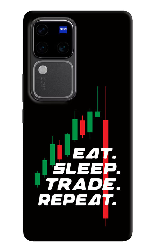 Eat Sleep Trade Repeat Vivo V30 Pro 5G Hard Case Back Cover by Casekaro