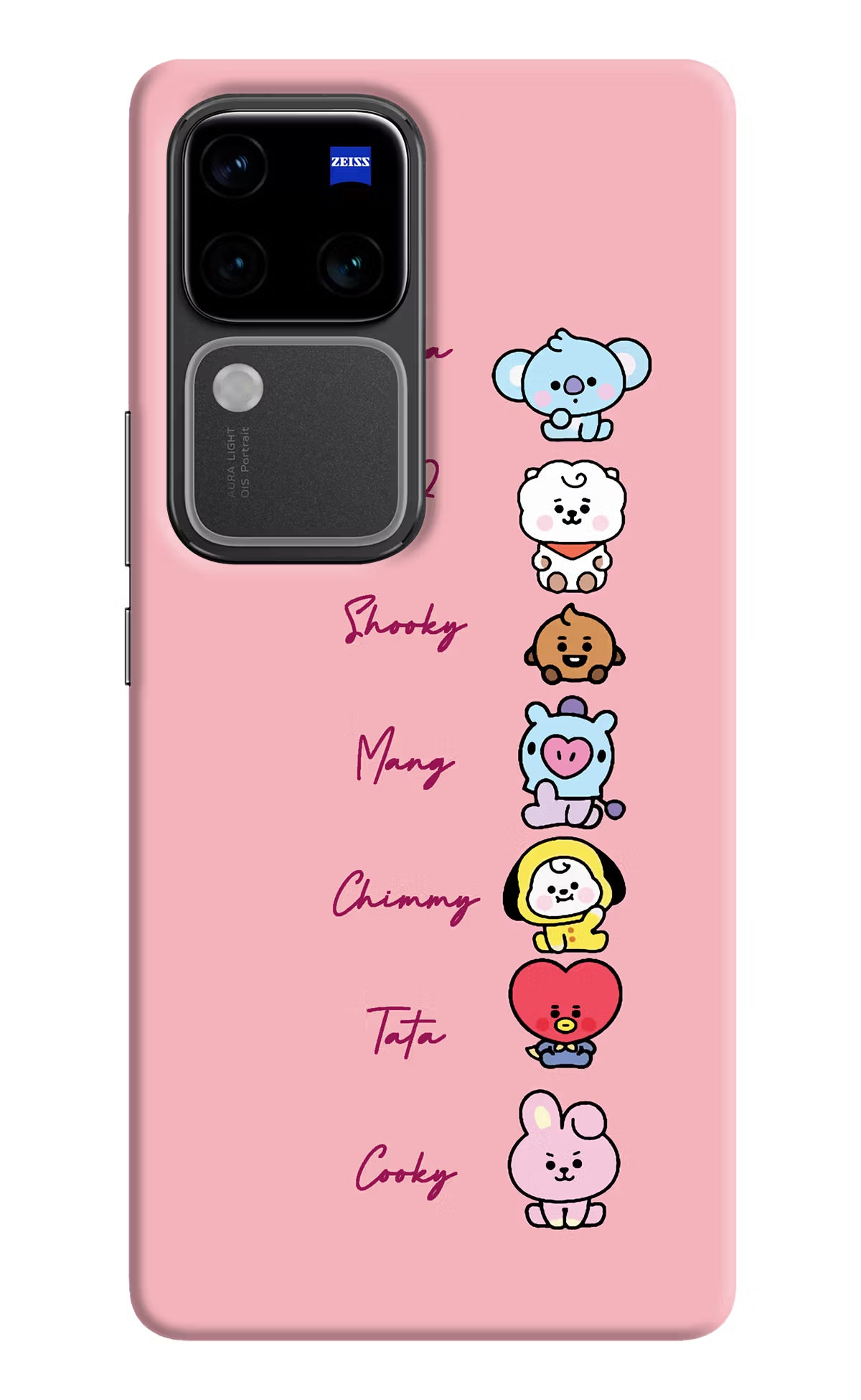 BTS names Vivo V30 Pro 5G Hard Case Back Cover by Casekaro