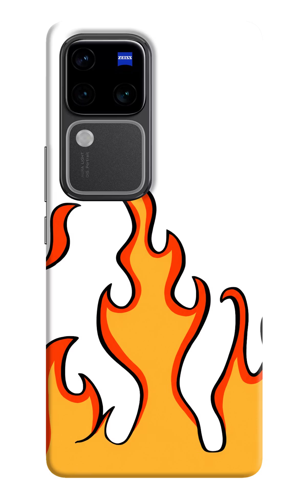 Fired Up – White Vivo V30 Pro 5G Hard Case Back Cover by Casekaro