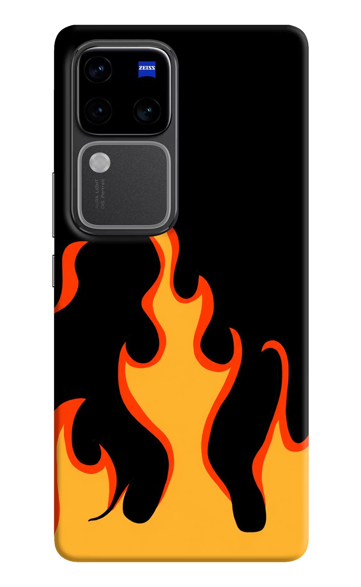 Fired Up – Black Vivo V30 Pro 5G Hard Case Back Cover by Casekaro