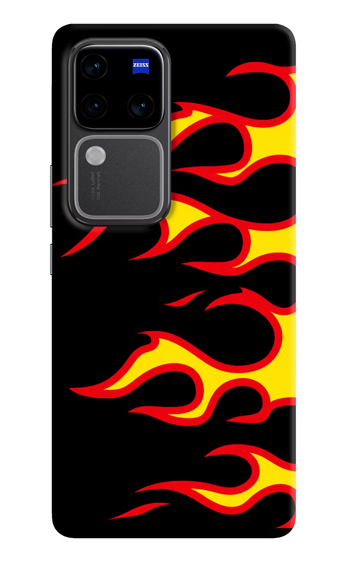Side Sweep Flames Vivo V30 Pro 5G Hard Case Back Cover by Casekaro
