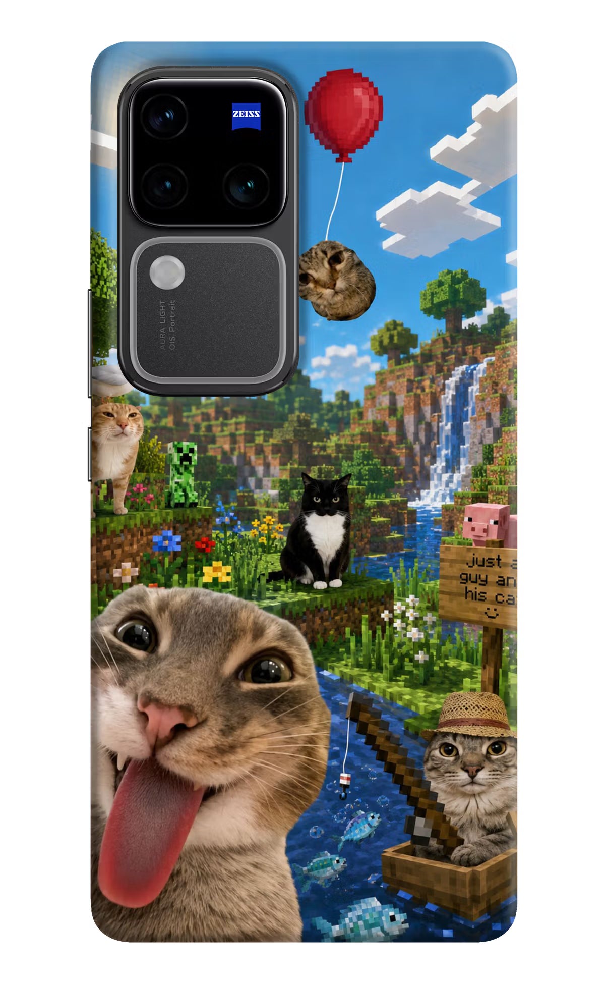 Minecraft Cat Chaos Vivo V30 Pro 5G Back Cover