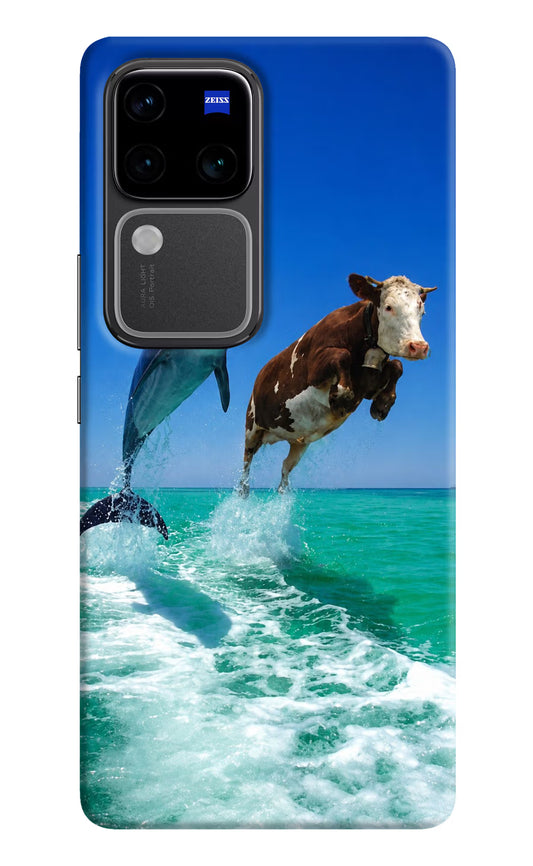 Dolphin vs Cow Vivo V30 Pro 5G Hard Case Back Cover by Casekaro