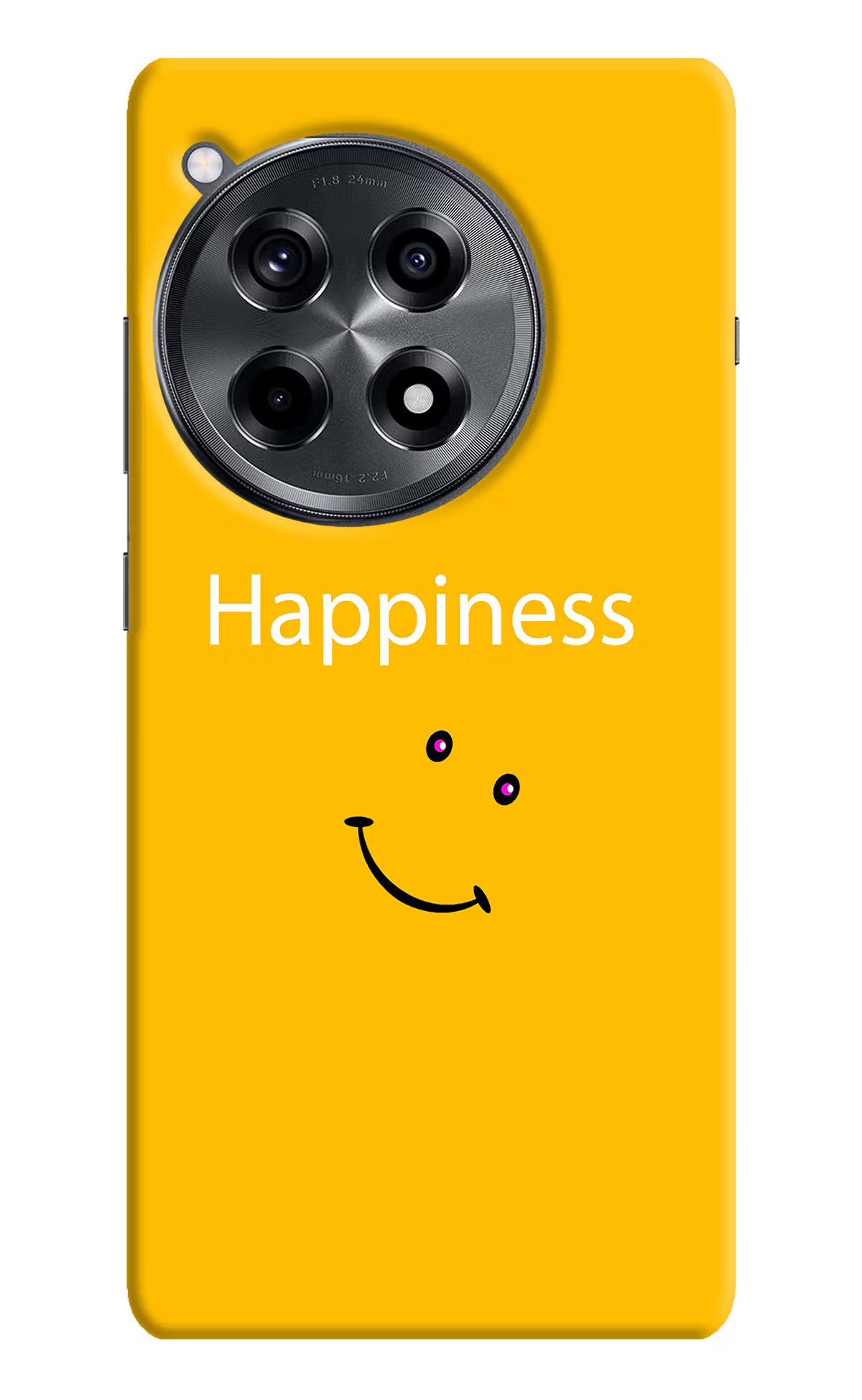 Happiness With Smiley OnePlus 12R Hard Case Back Cover by Casekaro