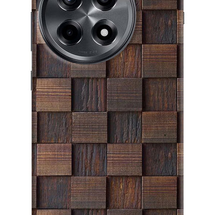 Wooden Cube Design OnePlus 12R Hard Case Back Cover by Casekaro