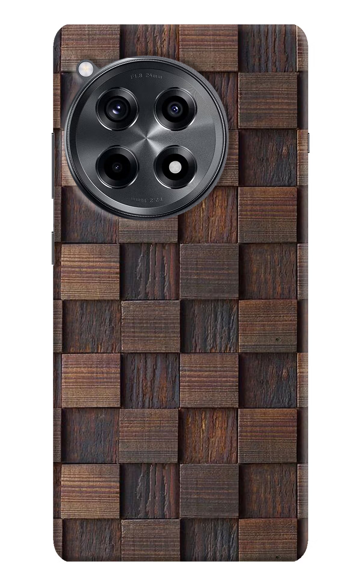 Wooden Cube Design OnePlus 12R Hard Case Back Cover by Casekaro