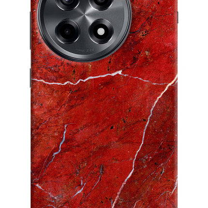 Red Marble Design OnePlus 12R Hard Case Back Cover by Casekaro