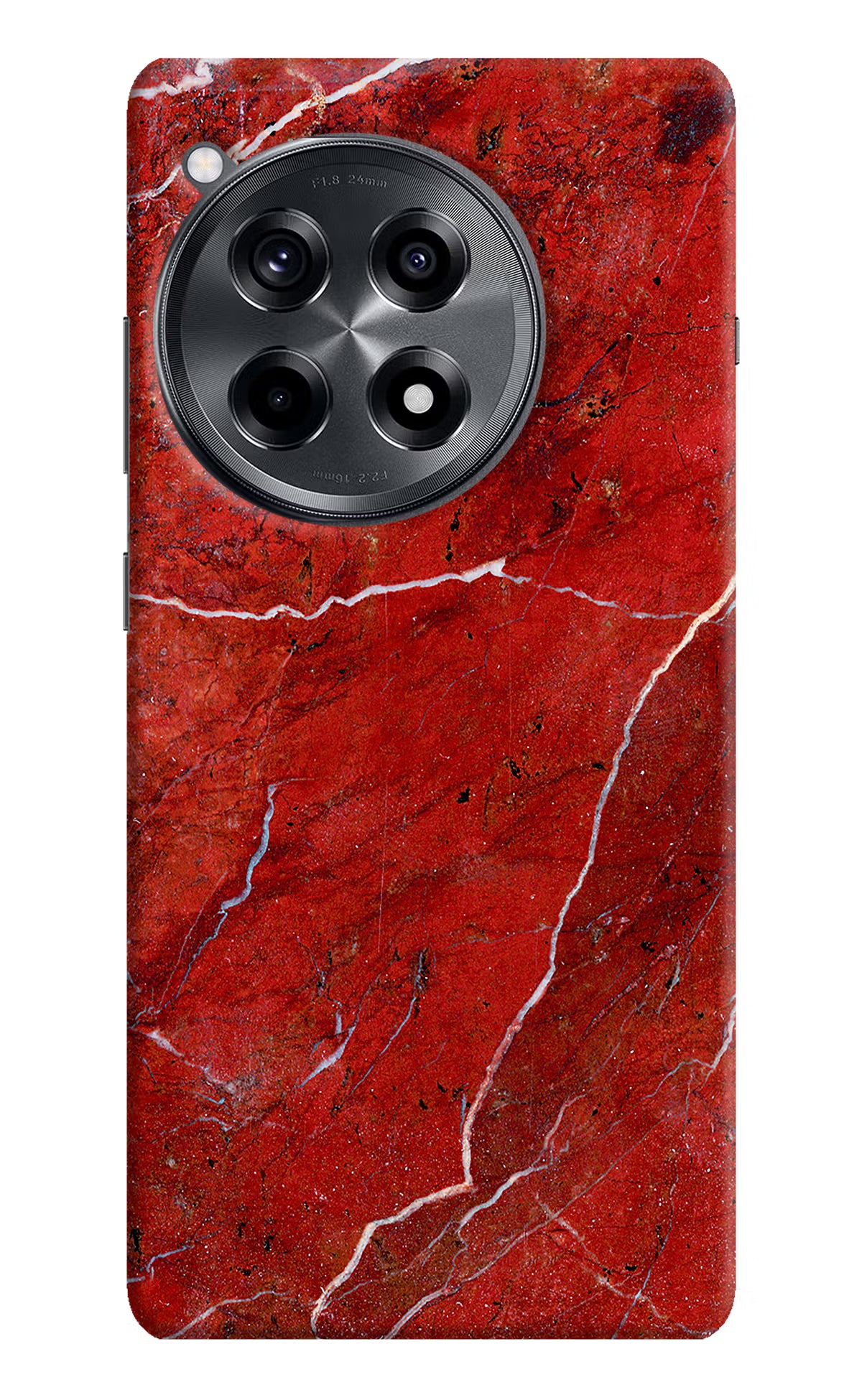 Red Marble Design OnePlus 12R Hard Case Back Cover by Casekaro