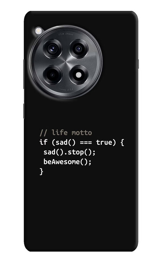 Life Motto Code OnePlus 12R Hard Case Back Cover by Casekaro
