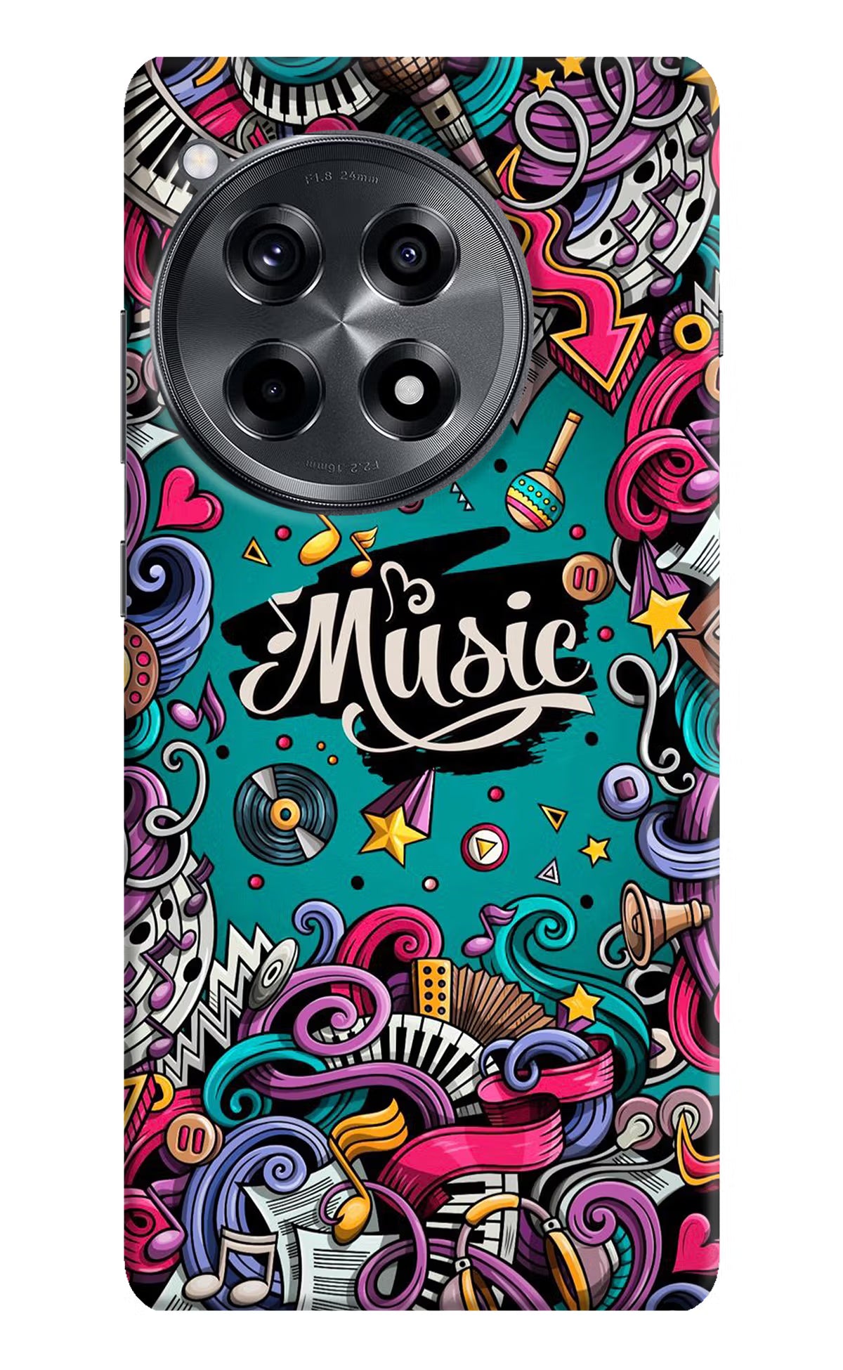 Music Graffiti OnePlus 12R Hard Case Back Cover by Casekaro
