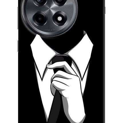 Black Tie OnePlus 12R Hard Case Back Cover by Casekaro
