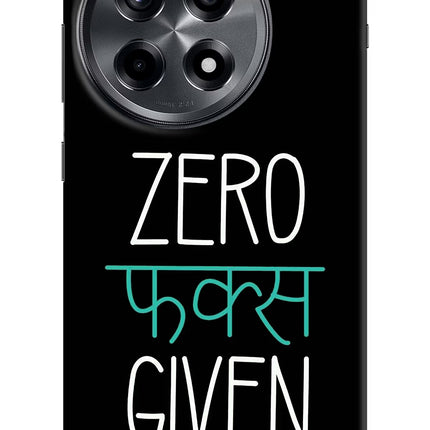 Zero Fucks Given OnePlus 12R Hard Case Back Cover by Casekaro