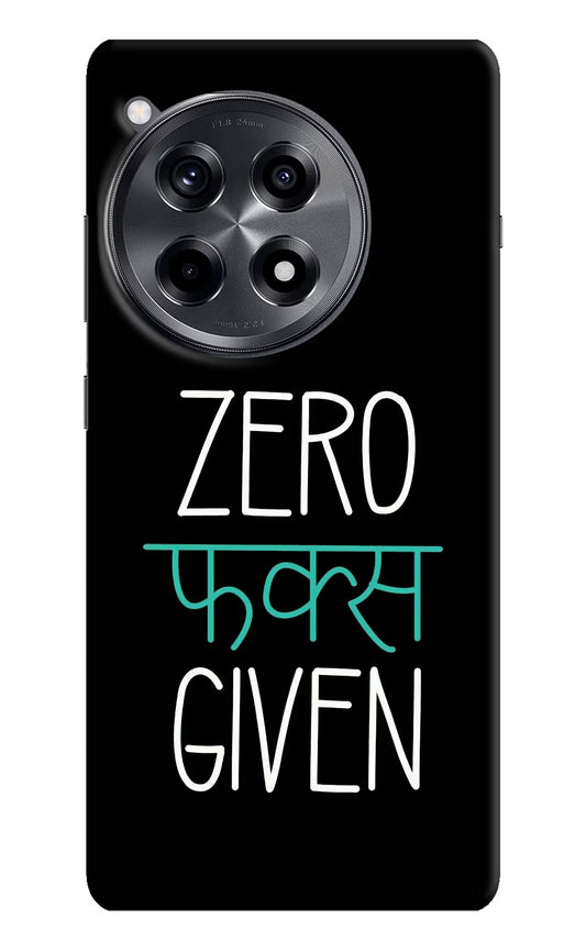 Zero Fucks Given OnePlus 12R Hard Case Back Cover by Casekaro