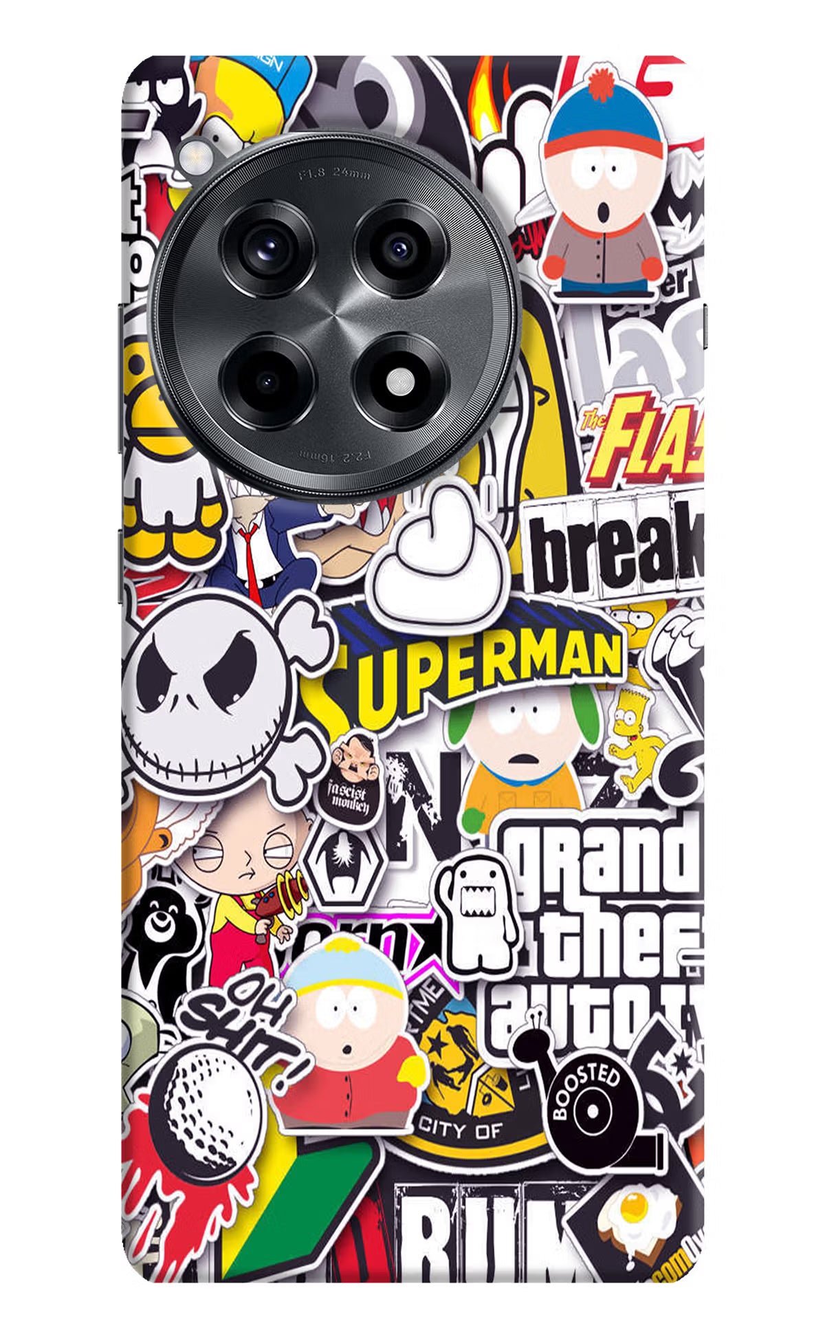 Sticker Bomb OnePlus 12R Hard Case Back Cover by Casekaro