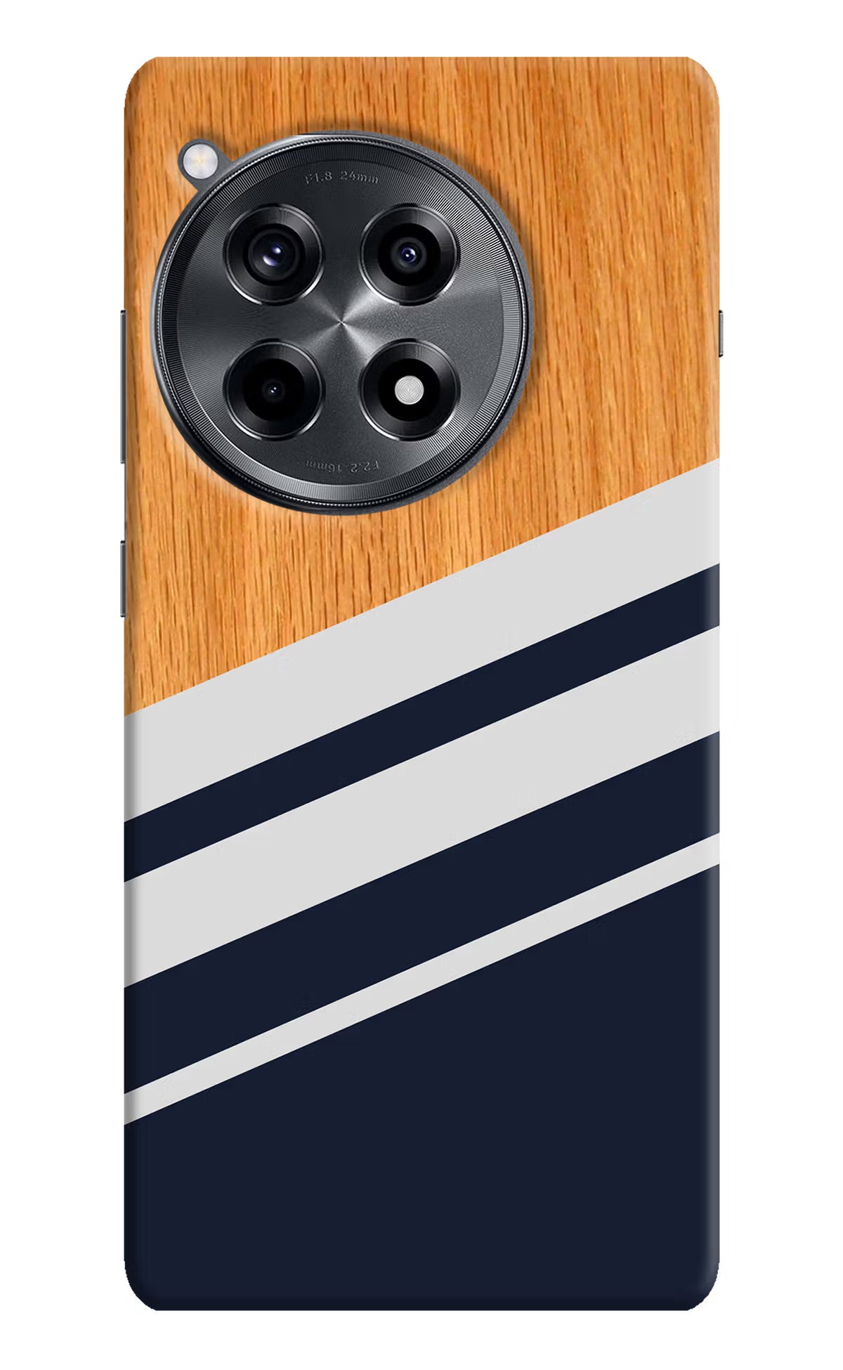 Blue and white wooden OnePlus 12R Hard Case Back Cover by Casekaro