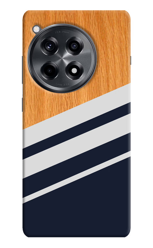 Blue and white wooden OnePlus 12R Hard Case Back Cover by Casekaro