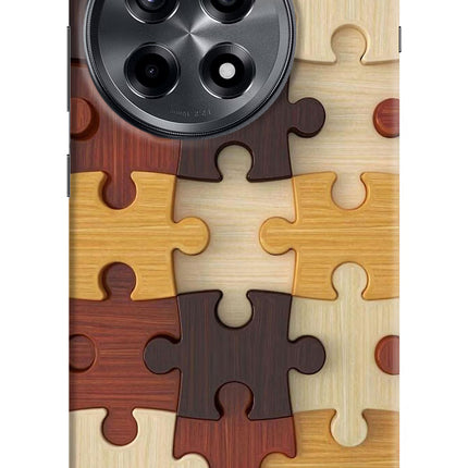 Wooden Puzzle OnePlus 12R Hard Case Back Cover by Casekaro