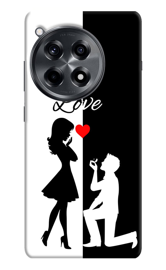 Love Propose Black And White OnePlus 12R Back Cover
