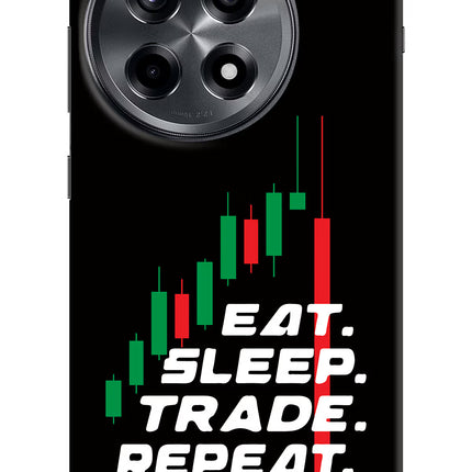Eat Sleep Trade Repeat OnePlus 12R Hard Case Back Cover by Casekaro