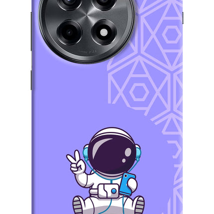 Cute Astronaut Chilling OnePlus 12R Hard Case Back Cover by Casekaro