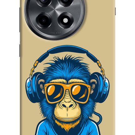 Monkey Headphone OnePlus 12R Hard Case Back Cover by Casekaro