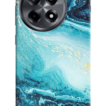 Blue Glitter Marble OnePlus 12R Hard Case Back Cover by Casekaro