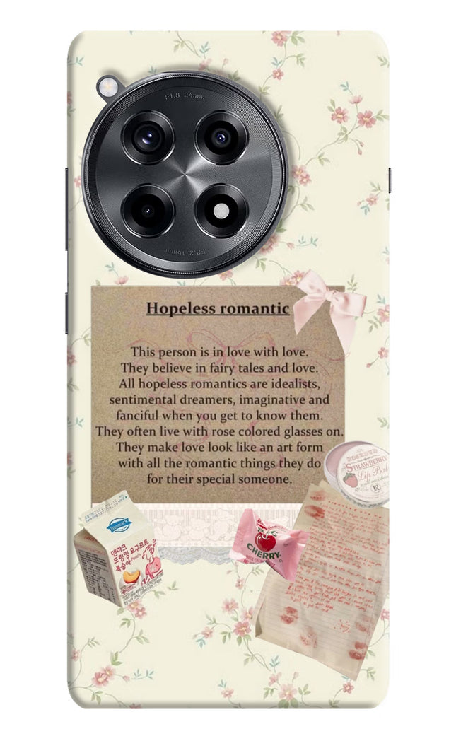 Hopeless Romantic OnePlus 12R Hard Case Back Cover by Casekaro