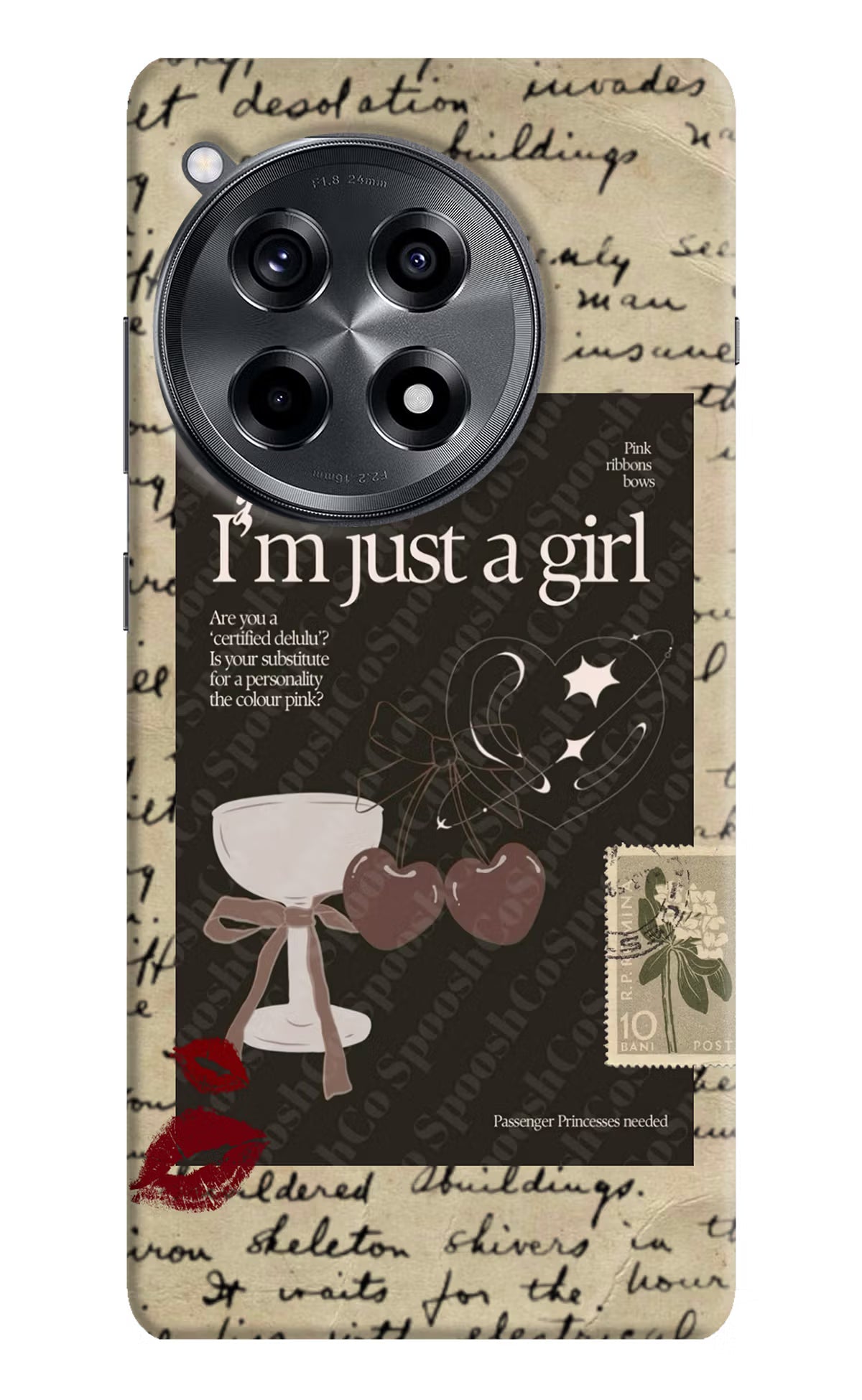 I am just a girl OnePlus 12R Hard Case Back Cover by Casekaro