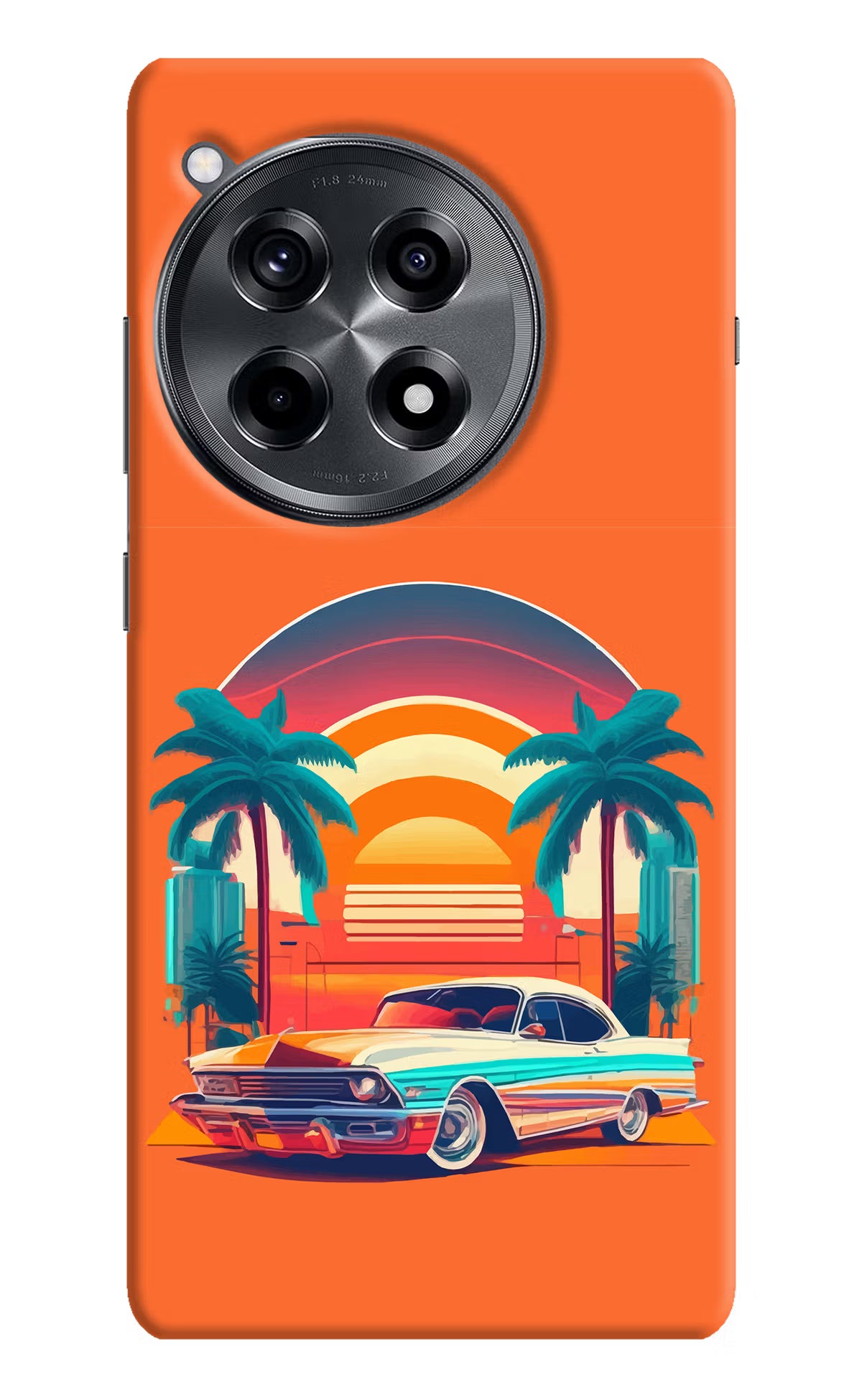 Palm Drive 80s OnePlus 12R Hard Case Back Cover by Casekaro