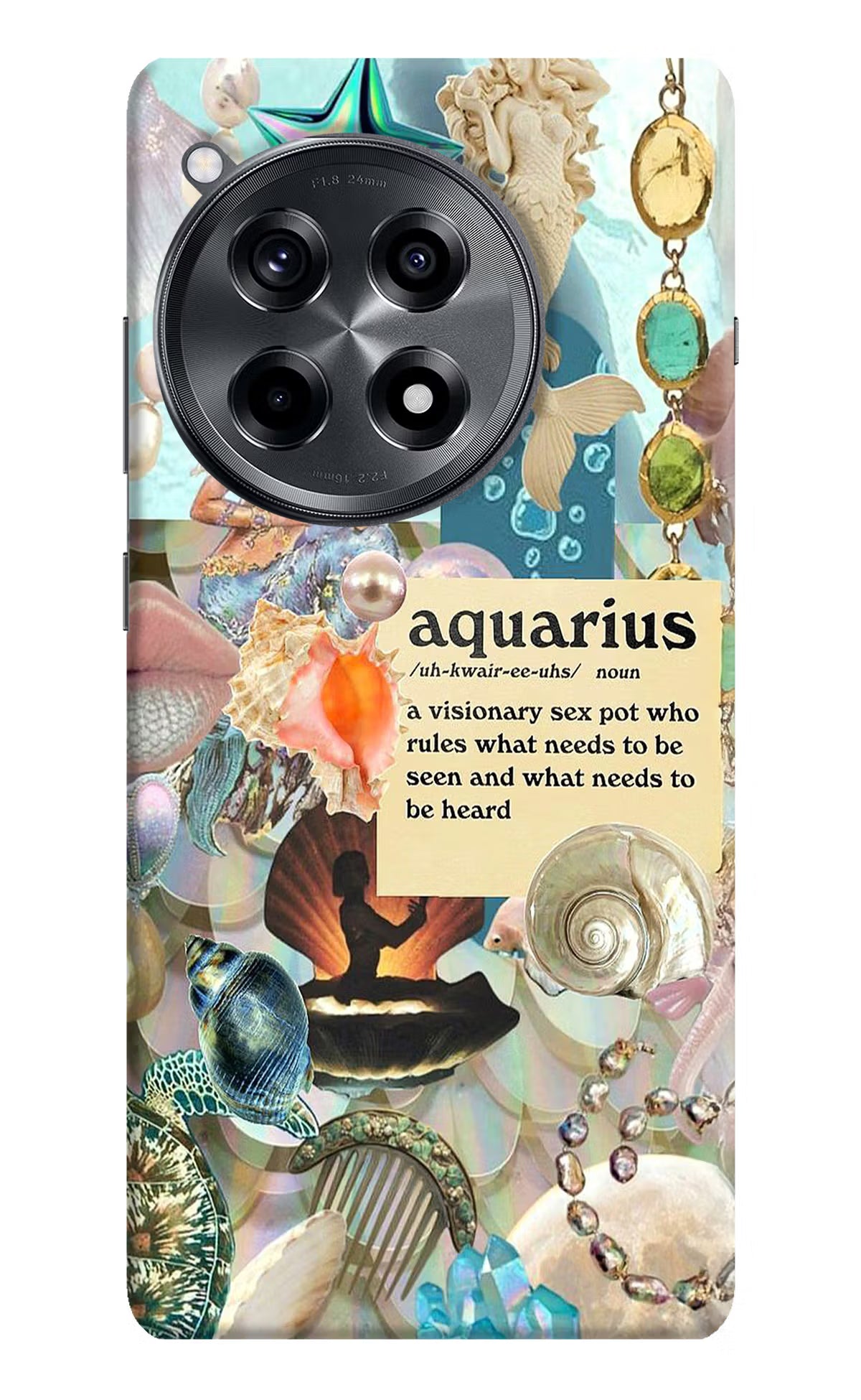 Aquarius Zodiac OnePlus 12R Hard Case Back Cover by Casekaro