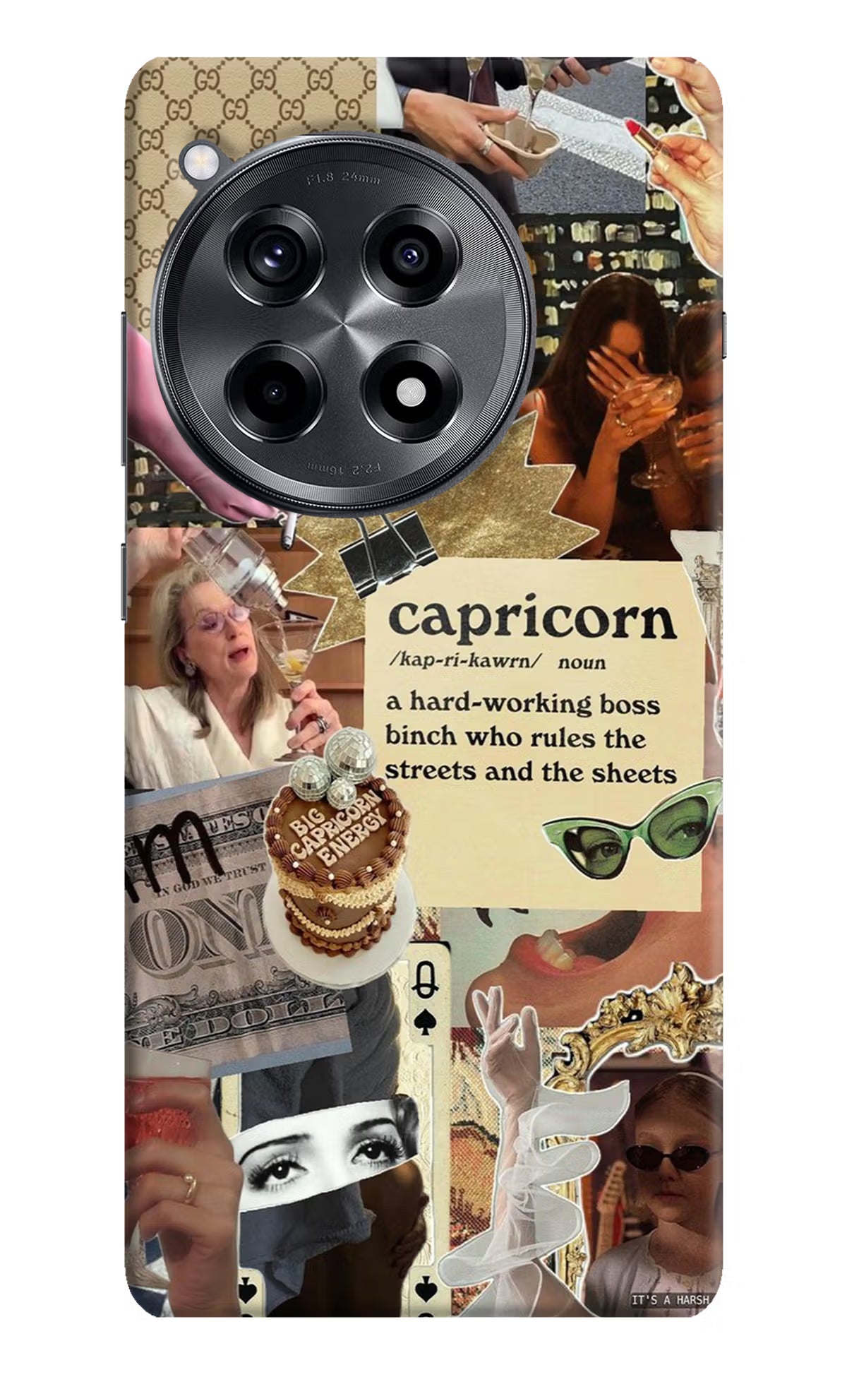 Capricorn Zodiac OnePlus 12R Hard Case Back Cover by Casekaro