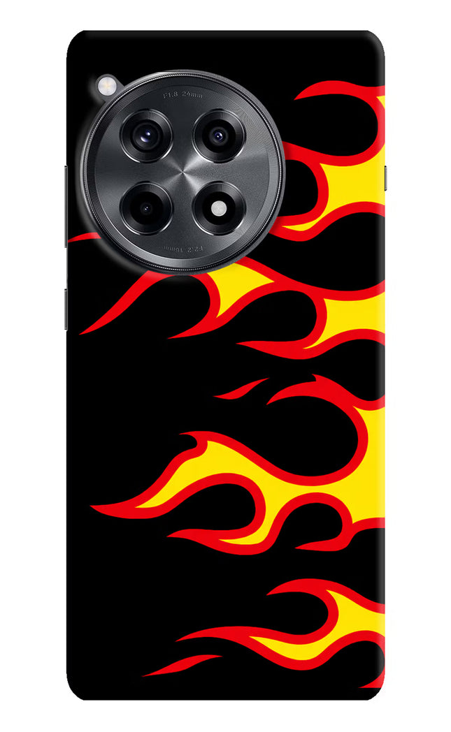 Side Sweep Flames OnePlus 12R Hard Case Back Cover by Casekaro
