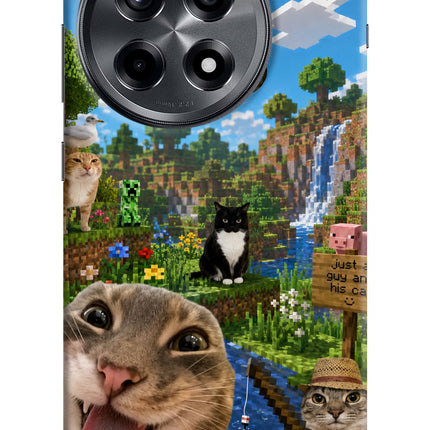 Minecraft Cat Chaos OnePlus 12R Hard Case Back Cover by Casekaro