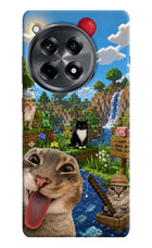 Minecraft Cat Chaos OnePlus 12R Hard Case Back Cover by Casekaro