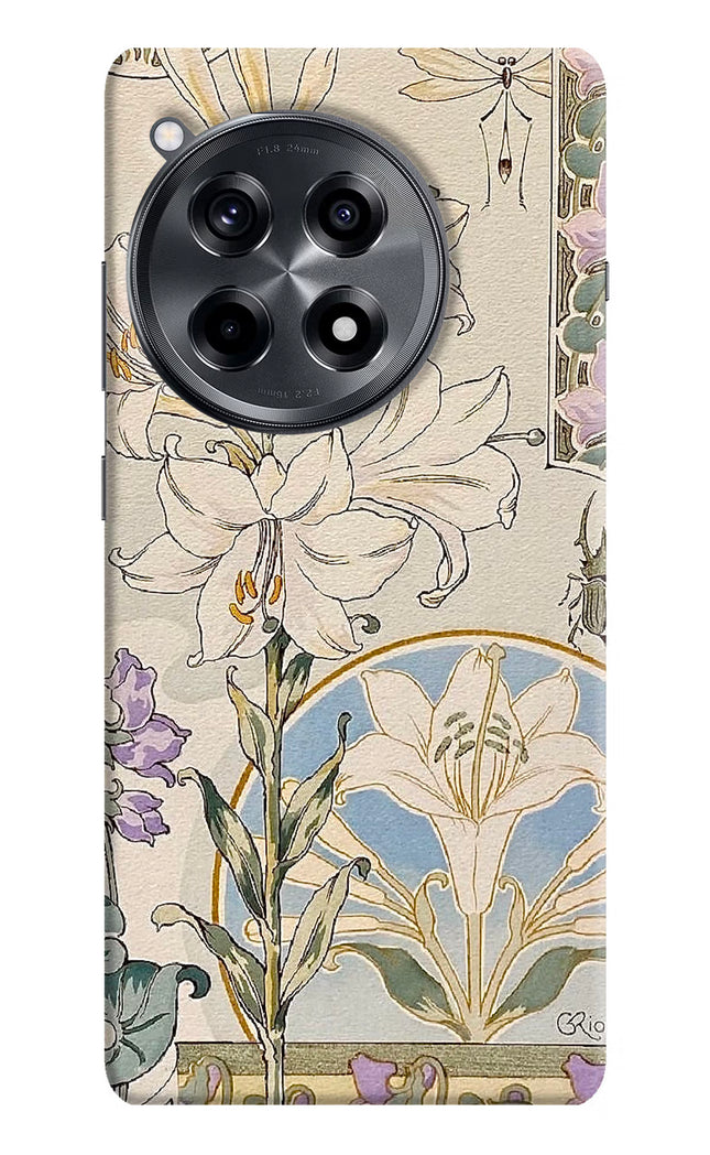 White Lily OnePlus 12R Hard Case Back Cover by Casekaro