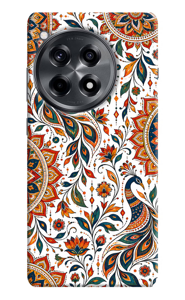 White Mayura OnePlus 12R Hard Case Back Cover by Casekaro
