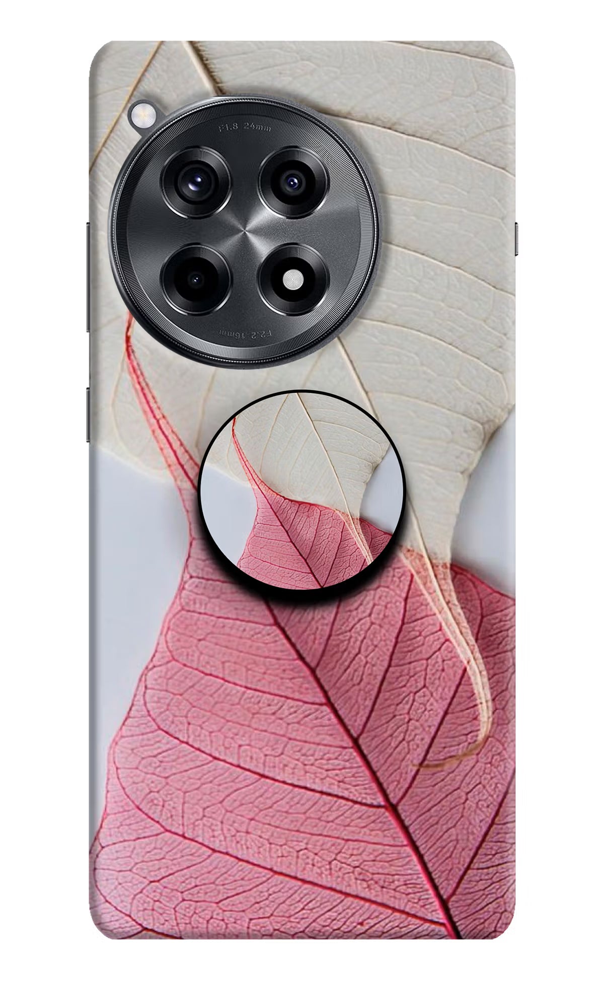 White Pink Leaf OnePlus 12R Pop Case by Casekaro