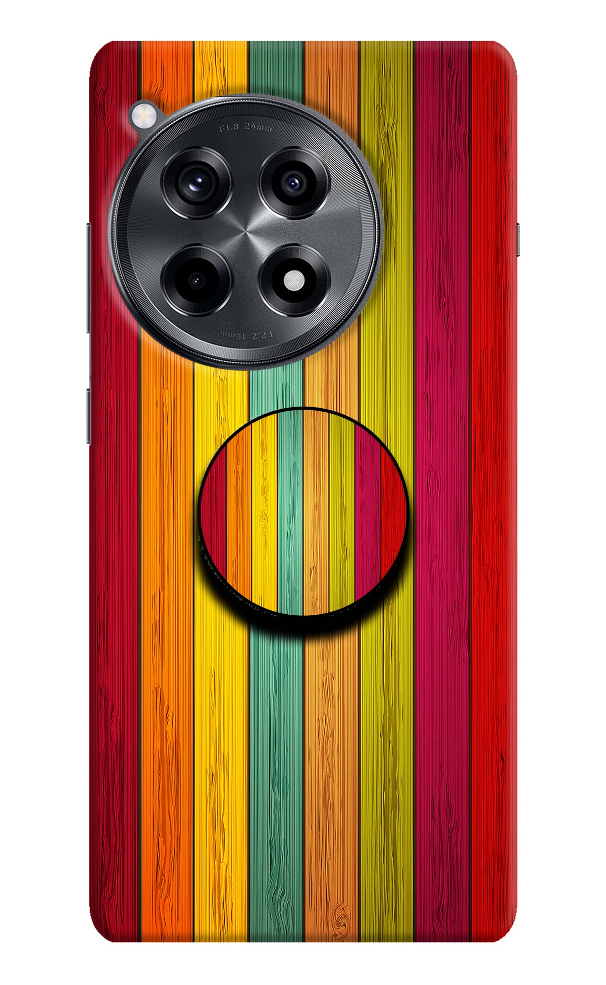 Multicolor Wooden OnePlus 12R Pop Case