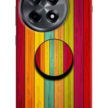Multicolor Wooden OnePlus 12R Pop Case by Casekaro