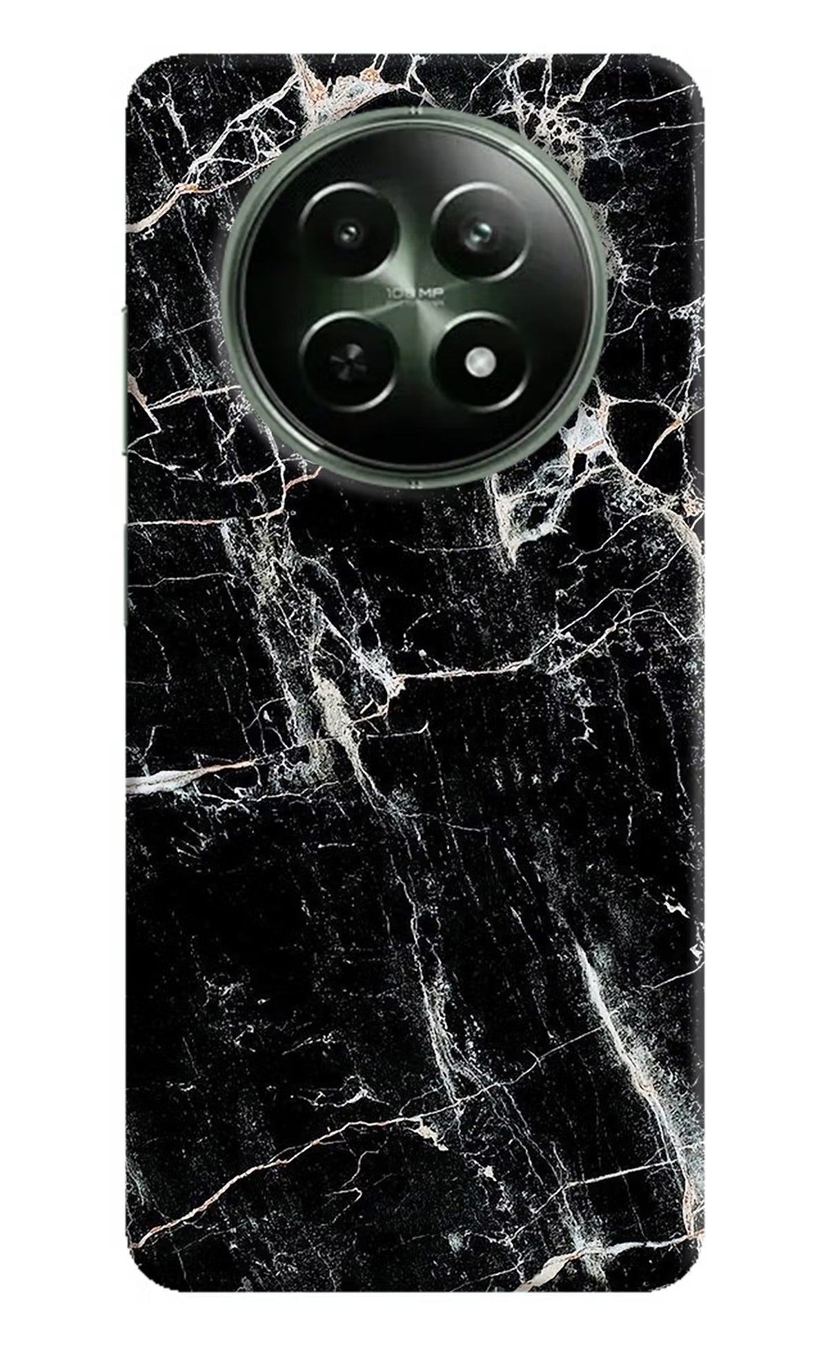 Black Marble Texture Realme 12 5G Hard Case Back Cover by Casekaro